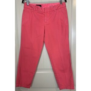 J.Crew Womens Pants Scout Mid Rise Cropped 100% Cotton sz 4 bright beachy cruise